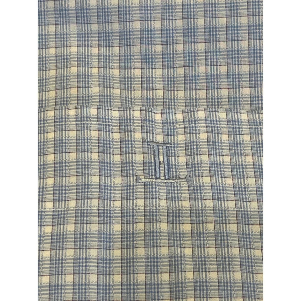 Camisa de vestir Lucchese Bootmaker para hombre manga larga guinga 2XL azul blanco Foto 2 de 4