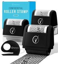 Identity Protection Roller Stamps Wide Kit, Secure Confidential ID Blackout S...