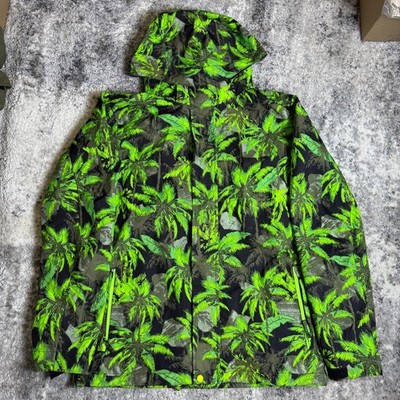 Quiksilver Dry Flight 10K Snow Jacket Mens Medium Green Palm Tree