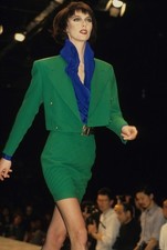 GIANNI VERSACE COUTURE - 1989 Green Wool Skirt Suit, Size-8