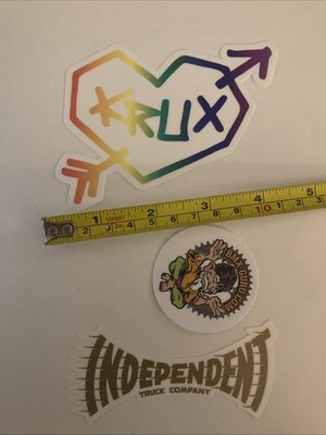 Random Skateboarding Bmx Stickers, 3 Total: Krux, Independent