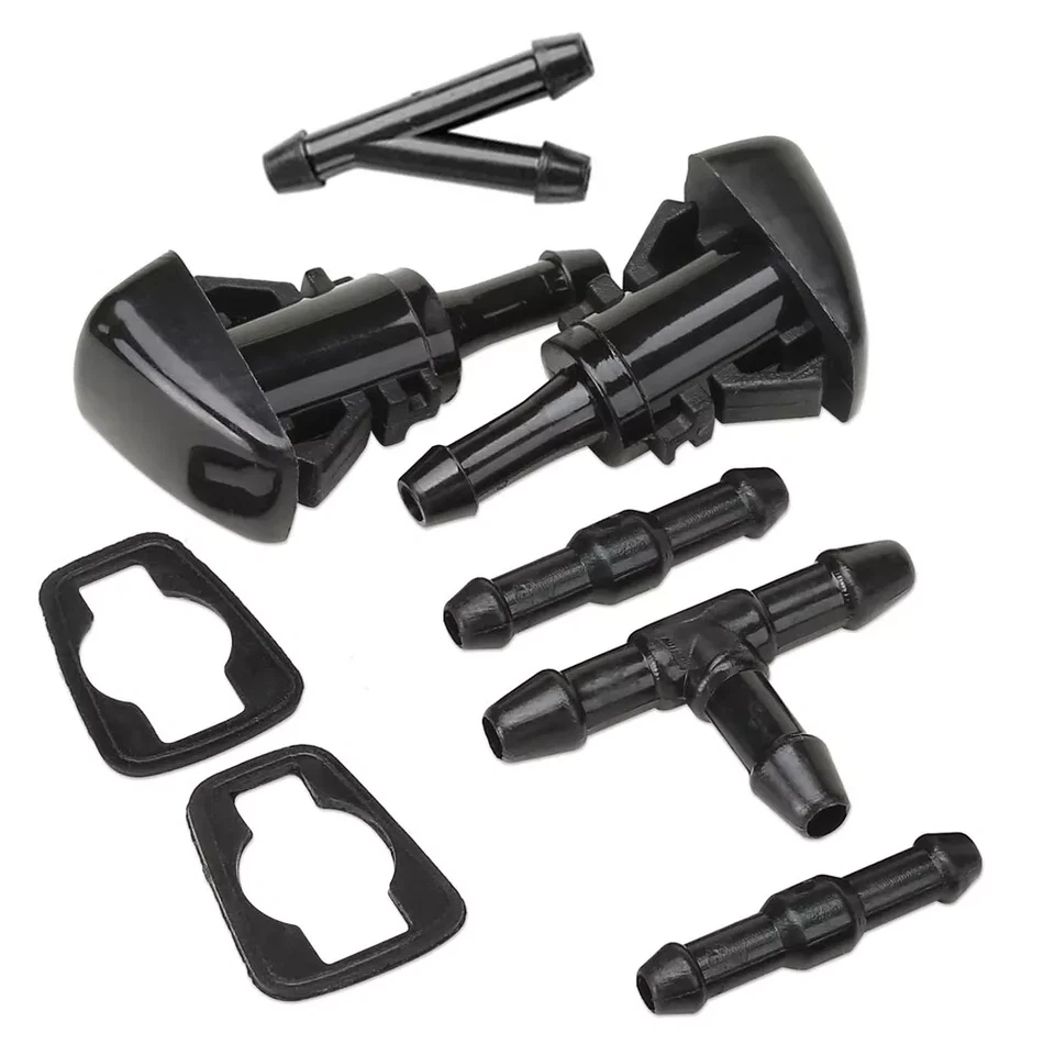 Boquilla de pulverización de agua limpiaparabrisas limpiaparabrisas 2 piezas para Chrysler 300C Jeep Dodge Ram Foto 3 de 4