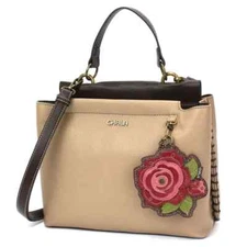 CHALA Charming Satchel RED ROSE (Taupe) NWT