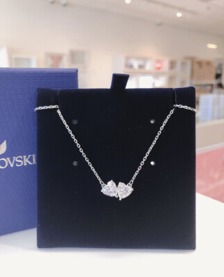 New Gift Box SWAROVSKI 5517117 Rhodium Crystal Two Hearts