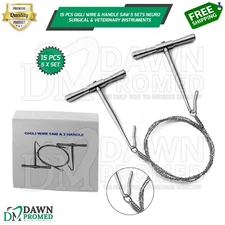 15 Pcs GIGLI Wire & Handle Saw 5 Sets Neuro Surgical & Veterinary Inst German Gr