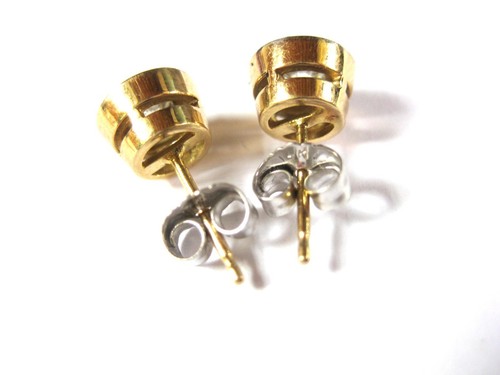 Earrings Gold 585 with Diamonds, 2,1 G - Picture 3 of 3