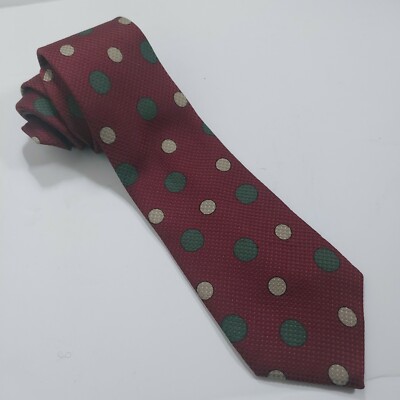Vintage Colswold Collection Poka Dot Mens Tie Red Wide Necktie
