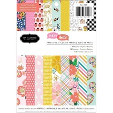 American Crafts, Paper pad 36 sheets 6 X 8 Jen Hadfield Hey Hello