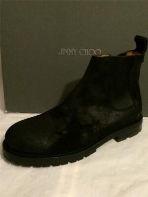 Jimmy Choo Mens CHELSEA Black Rugged Waxed Suede Leather  display picture 2