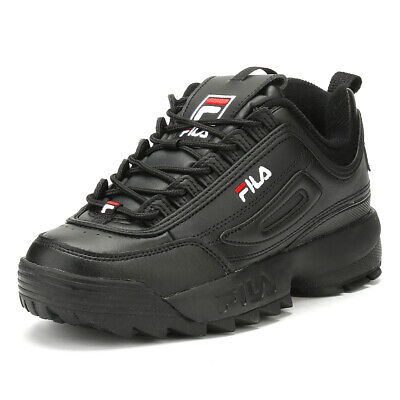 Fila Disruptor II Premium Black Trainers Chunky Platform Sole Womens ...