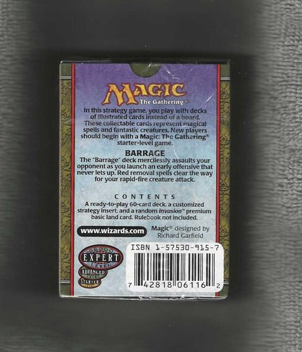 MTG Planeshift BARRAGE Deck--Factory Sealed--Plus BCW Deck Guards - Picture 2 of 4