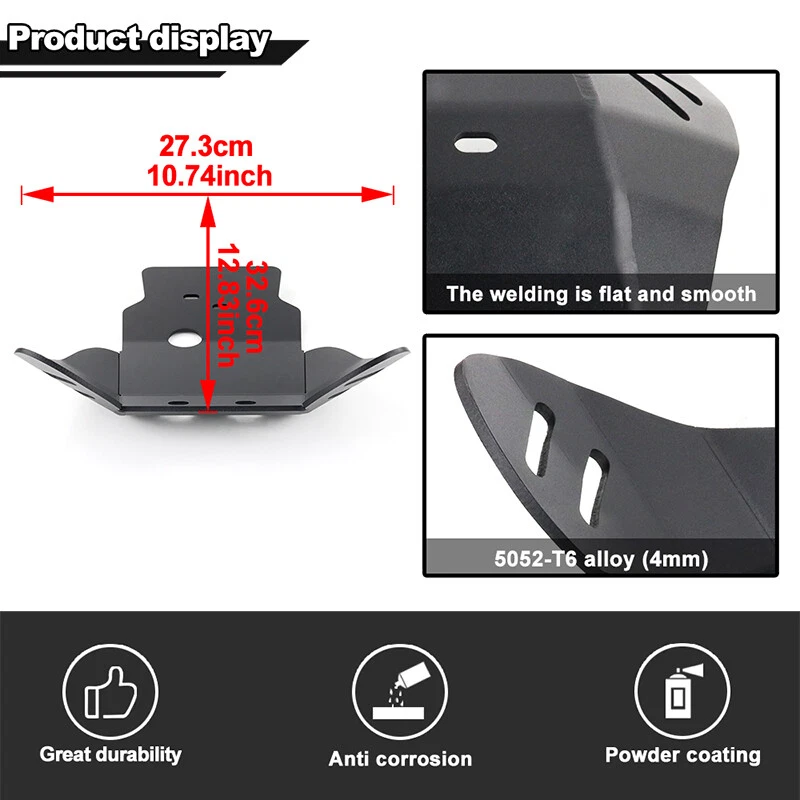 Protector de placa de deslizamiento negro apto para Honda CRF150R 2007-2024 2021 2022 Foto 3 de 4