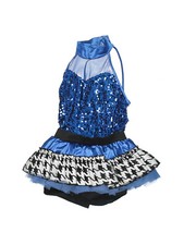 Girl Weissman Bright Lights Big City 8703 Blue Houndstooth Dance Costume Size LC