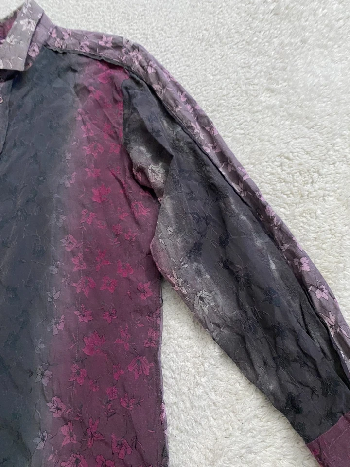 Report Collection Men Floral Long Sleeve Button-Up Shirt Multicolor Size L - Image 4 of 4