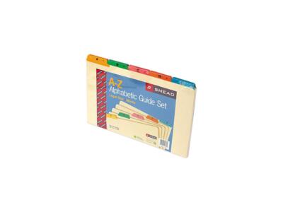 Smead 52180 Recycled Top Tab Guides, Alpha, 1/5 Tab, Manila/Color Poly, Legal, 2