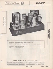 1955 DON MCGOHAN WA-325 AMPLIFIER SERVICE MANUAL PHOTOFACT SCHEMATIC AMP TUBE