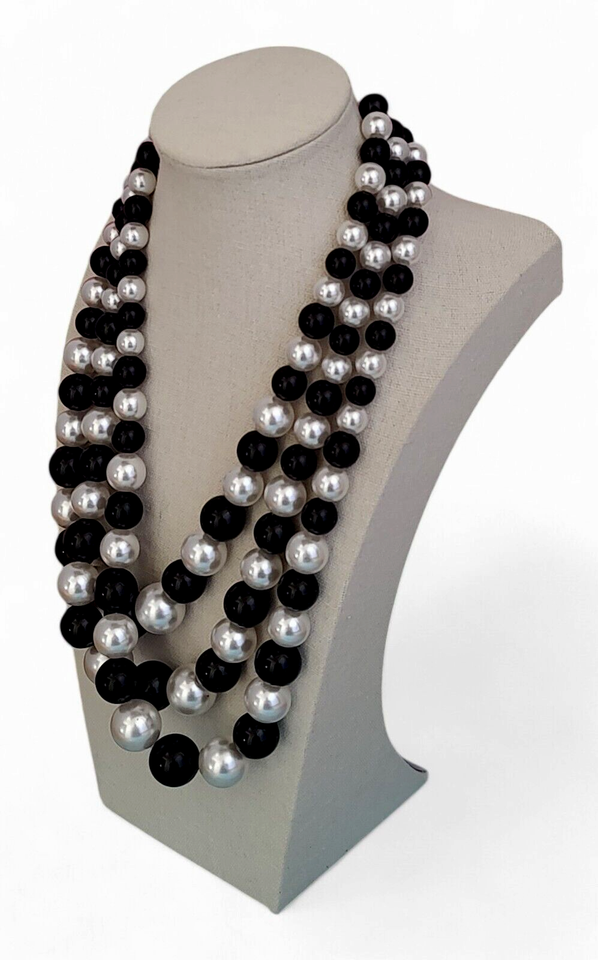 Women's Statement Necklace 23" Triple Strand Bling Necklace Chunky