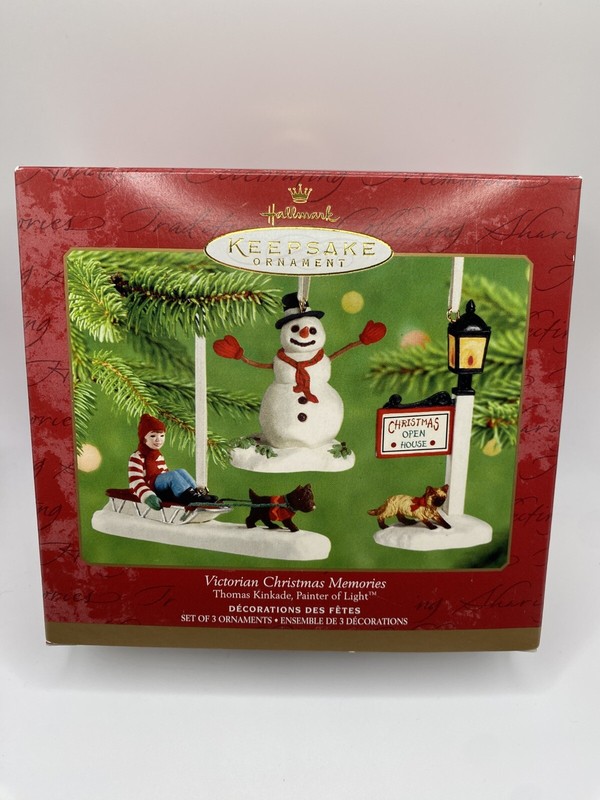 Hallmark Keepsake 2001 Thomas Kinkade Victorian Christmas Memories Set-NEW-READ