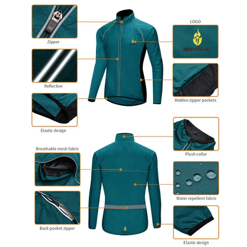 Fahrradjacke Junior Herren Damen Radjacke Winddichte für Mountainbike, Radfahren - Bild 8 von 23