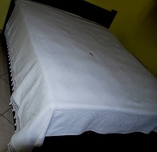 Copriletto Matrimoniale Bianco Piquet Cotone 215 x 255 Vintage