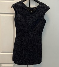 ZARA Basic Black Romper Sleeveless Size Small with Semi Precious Stone Accent W1