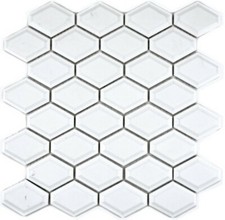 Piastrelle Mosaico Ceramica Diamante Metro Bianco Brillante Parete Cucina