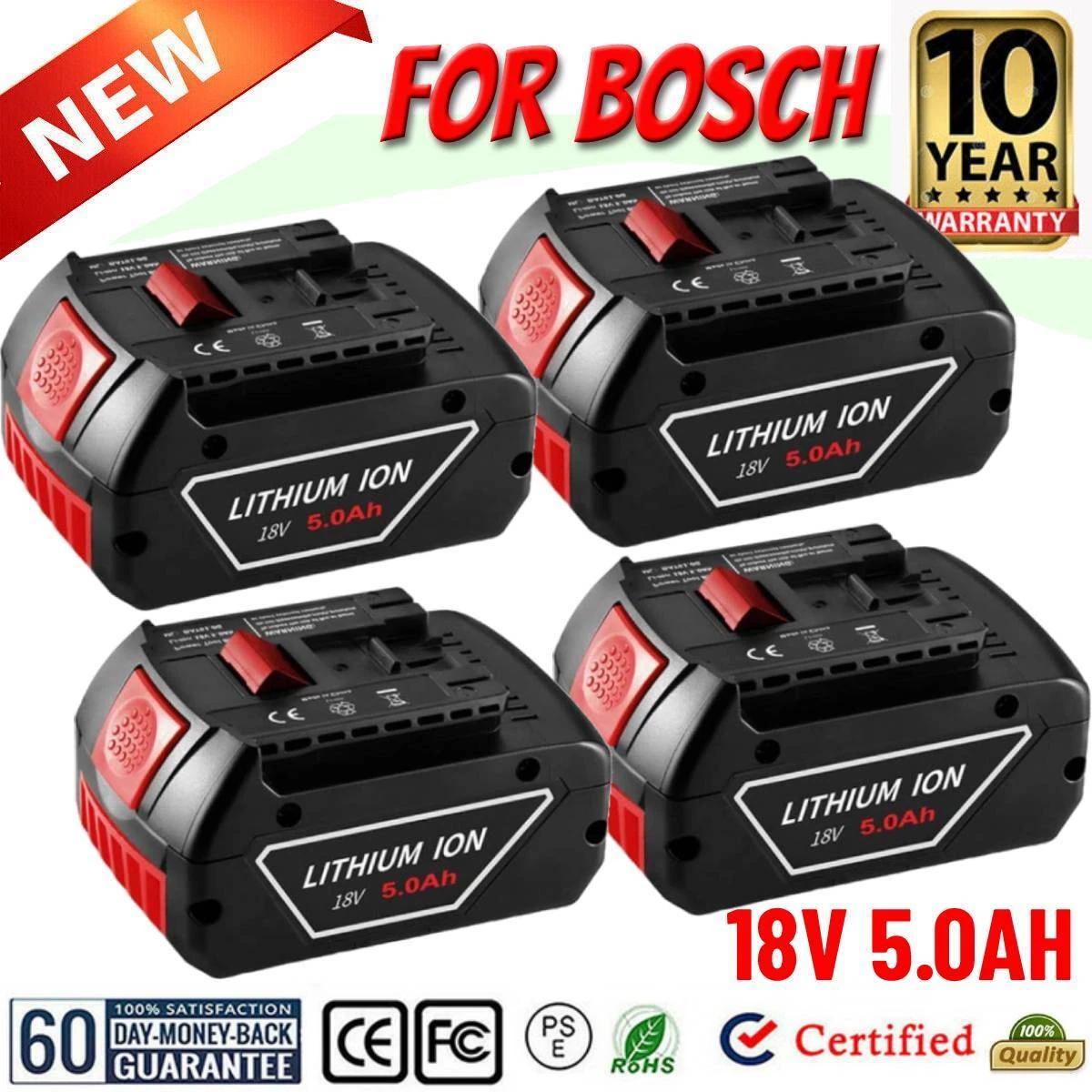 BAT609 For Bosch 5.0 Ah 18V CORE 18-Volt Li-Ion Battery Genuine Original 18 AMP
