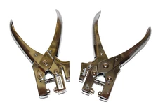 LEATHER HOLE PUNCH EYELET SNAP RIVET Tool Plier Puncher Heavy Duty Set of 2 Vtg