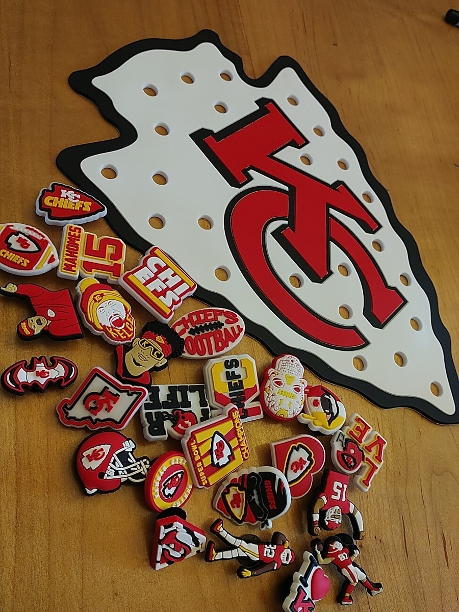 kansas city chiefs NFL shoe charms 25 piece set With Organizer