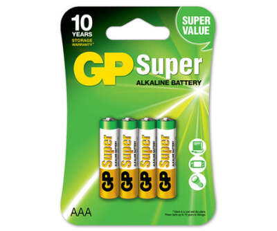 4891199000058 BATERIA SUPER ALKALINE AAA 1.5V 4 SZTUK GP BATTERY