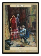 Spirit 1/1 Flying Token  Artist Drew Tucker  MTG Magic Token Givememana