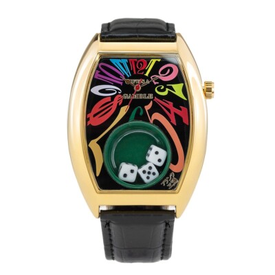 Frank Miura King Macau Gamble Watch Casino Dice Revival FM14-GPCRBK Ledergürtel