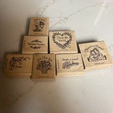 7 Sayings Stamps Various Brands Wood Mounted Rubber Stamps