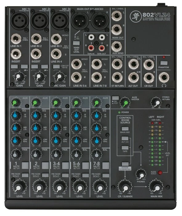 Mackie 802VLZ4 8-channel Soundboard Mixing Console Mixer For Church/School - Image 3 of 4