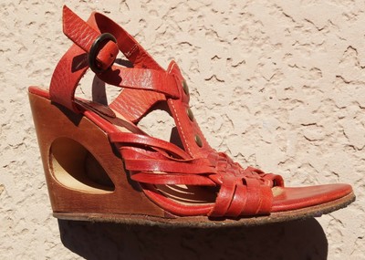 FRYES WOMENS LEATHER BOHO CHIC ORANGE SANDALS SIZE 6 /2 | eBay