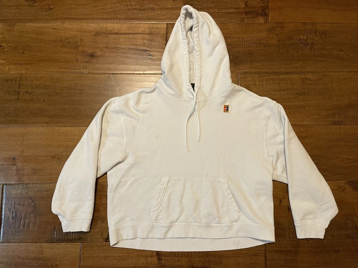 Nike Court Tennis French Terry White Pullover Hoodie Sweatshirt