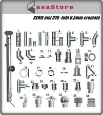 TUBI INOX CANNA FUMARIA DIAMETRO 80 IN ACCIAIO INOX 316 0.5MM