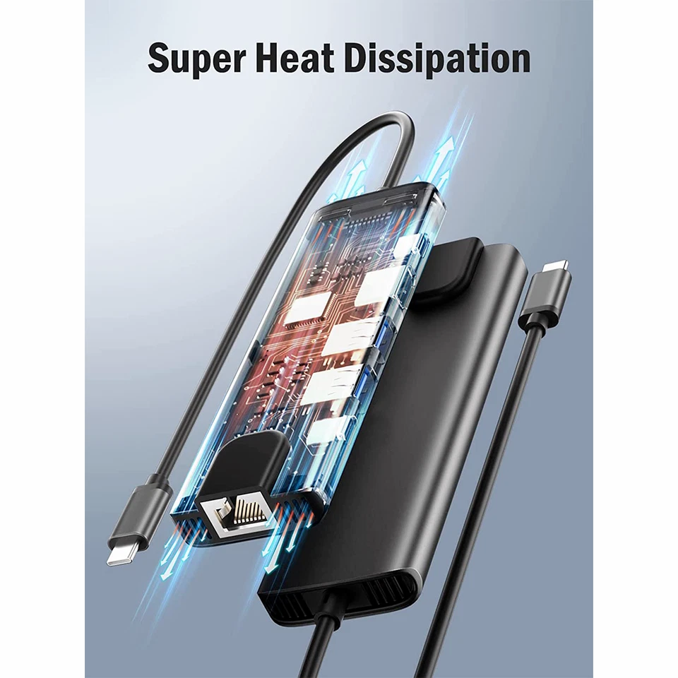 6 in 1 Multiport USB-C Hub Type C To USB 3.0 4K HDMI Adapter For Macbook Laptop - Image 4 of 4