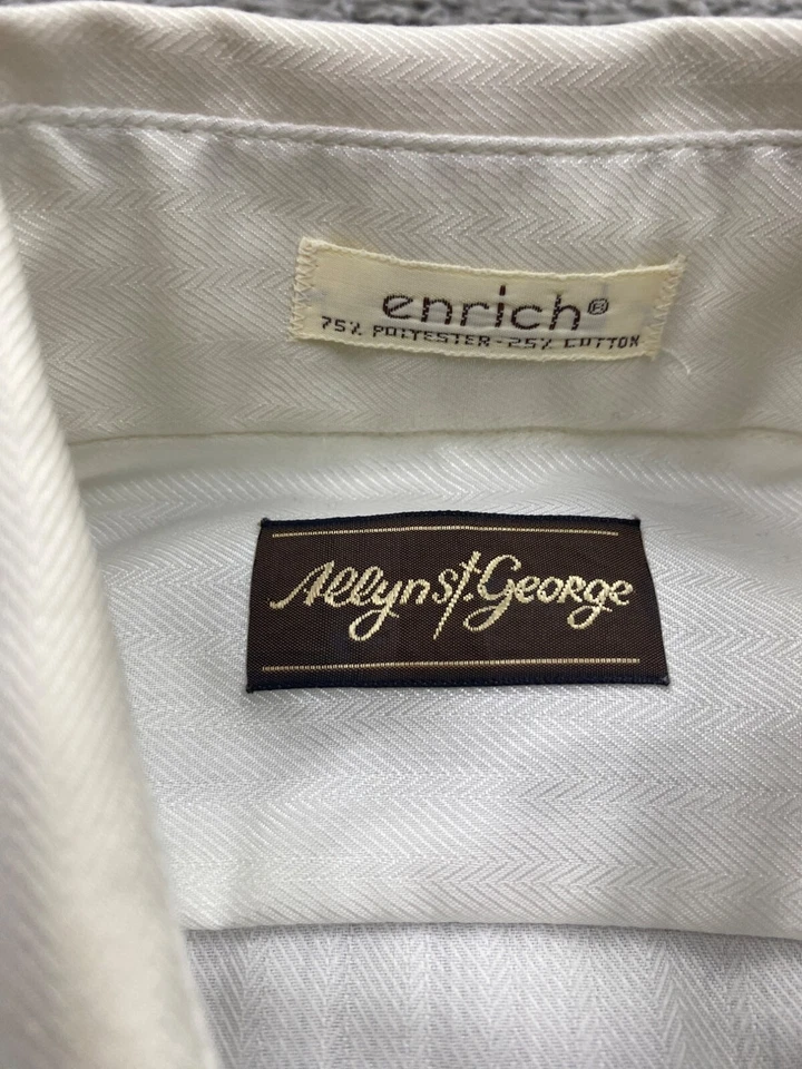Camisa Allyn St George Hombre Grande 16.5 Enriquecer Prensa Permanente Abotonada Oxford De Colección Foto 3 de 4