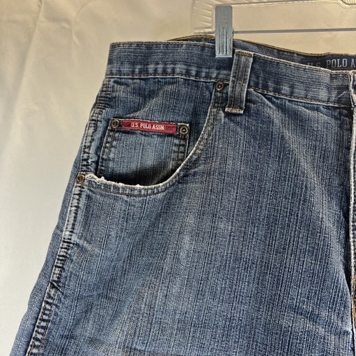 US Polo Assn Vintage Medium Wash Blue Carpenter Denim Jean Shorts Men's Size 40 - Picture 8 of 21