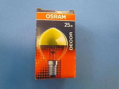 Espejo de cúpula OSRAM bombilla GOTAS P45 E14 25W DORADO espejo de cabeza DECORACIÓN