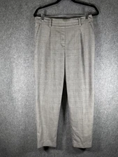 LOFT Pants Women Medium Houndstooth Paperbag Waist Career Office Professional