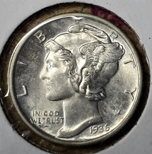 1936 BU Mercury Dime 10c BEAUTIFUL COIN