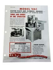 Lempco Model Vac Flywheel Grinder Flier Lempco Model Vac Flywheel Grinder Flier