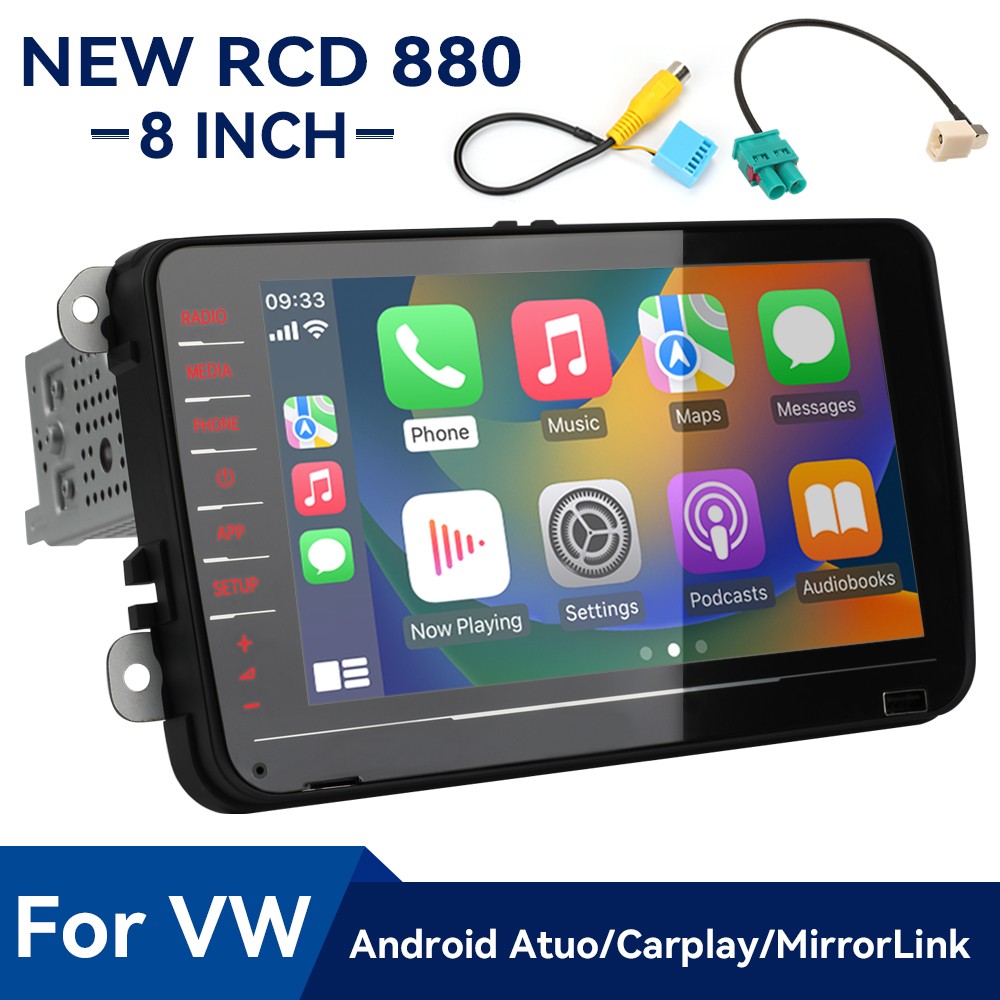 Autoradio 8" RCD330 RCD880 stereo carplay Android auto per VW Golf Tiguan CC DE