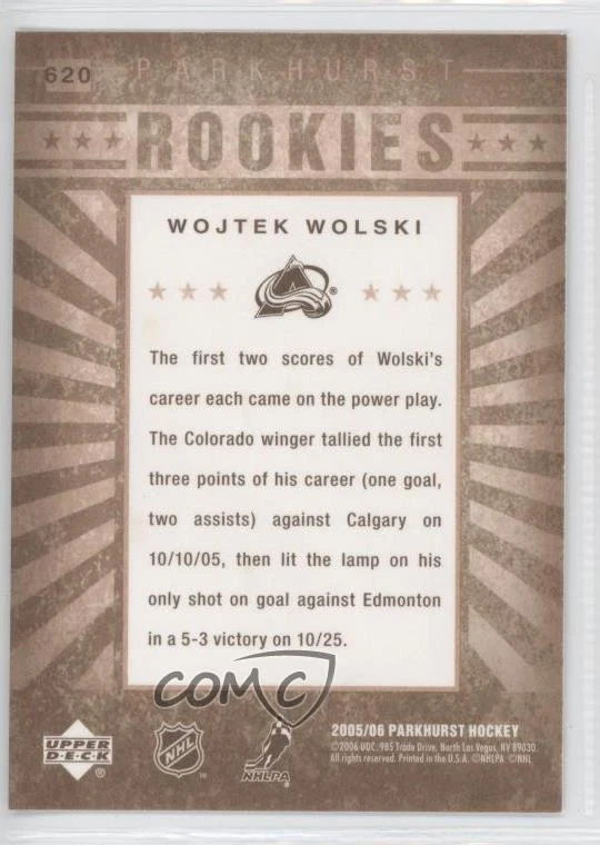 2005-06 Parkhurst Parkhurst Rookies Wojtek Wolski #620 Rookie RC - Image 2 of 2