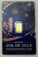 Germania Mint 1g Gold Bar – .9999 Fine 4th of July Independence Day Edition