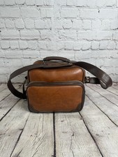 Vintage Brown Leather Padded Camera Bag Camcorder / Video Camera Shoulder Bag 