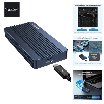 40Gbps M.2 NVMe SSD Gehäuse, NVMe Gehäuse kompatibel für USB 4/3,2/3,1/3,0/2,...
