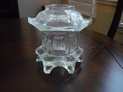 LE SMITH Crystal Clear Pagoda Fairy Candle Lamp - Excellent Condition!